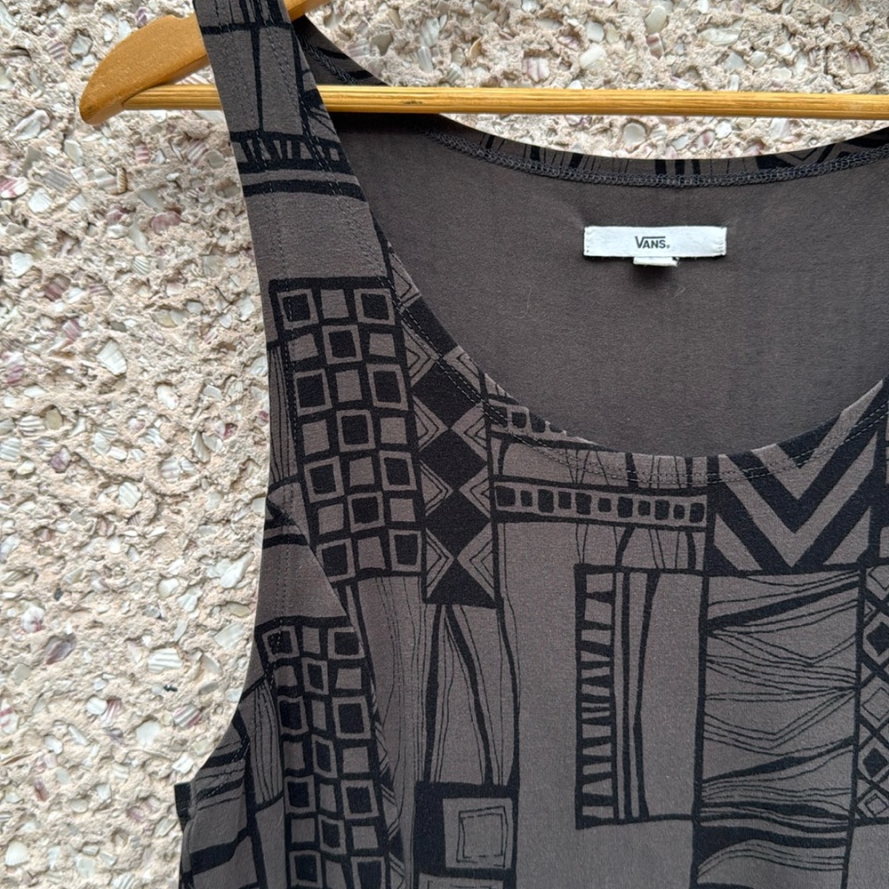 Vans Dress Gray and Black Geometric Dress